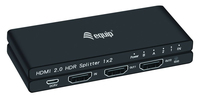Equip Ultra-Slim 2-Port HDMI 2.0 Splitter - HDMI - 2x HDMI - 3840 x 2160 Pixel - Schwarz - Aluminium