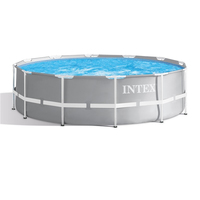 Intex Pool Intex 26716 - 8592 l - Gerahmter Pool - Erwachsener & Kind - Leiter - Grau - 36,9 kg