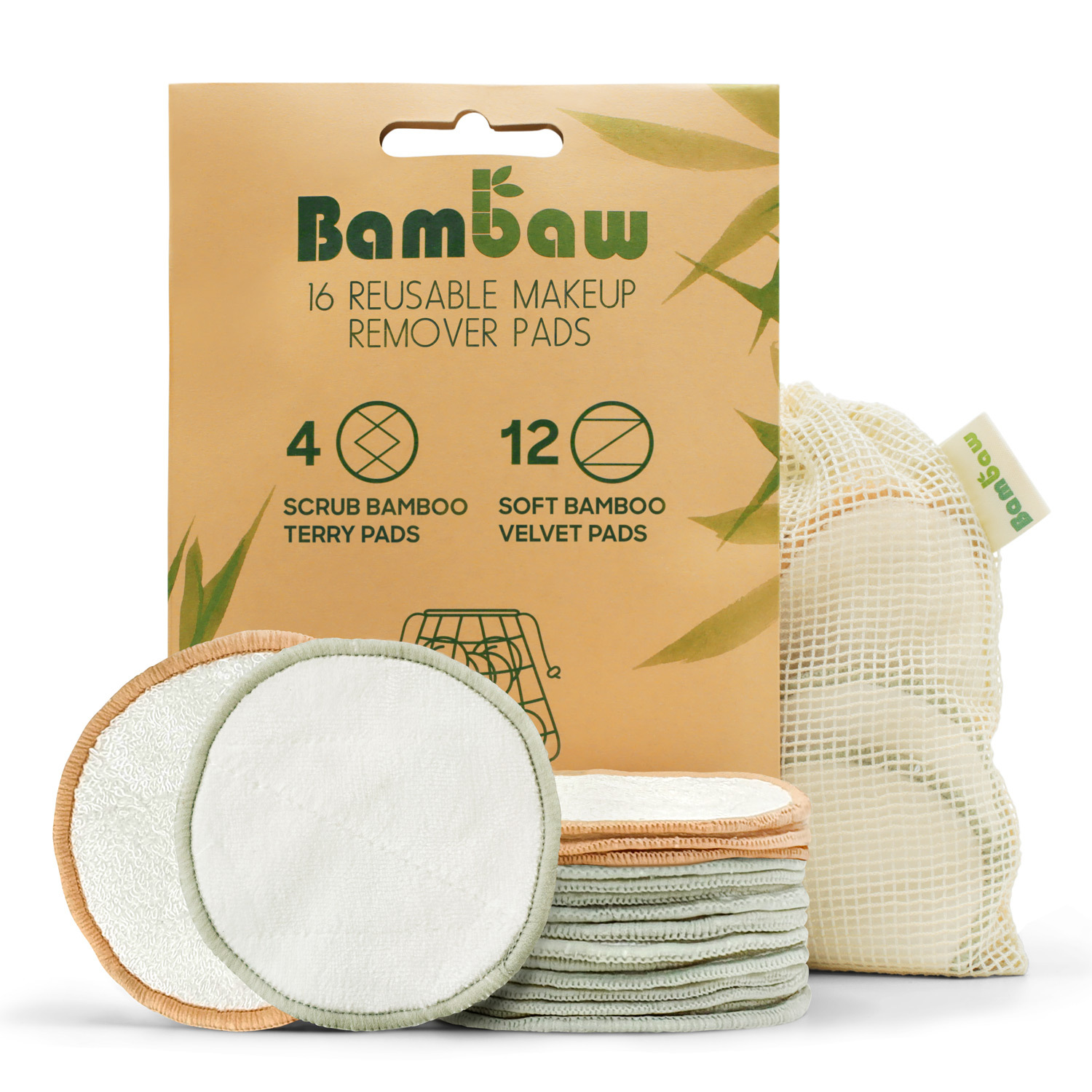 Bambaw Bamboo 16 Reusable Makeup Remover Pads