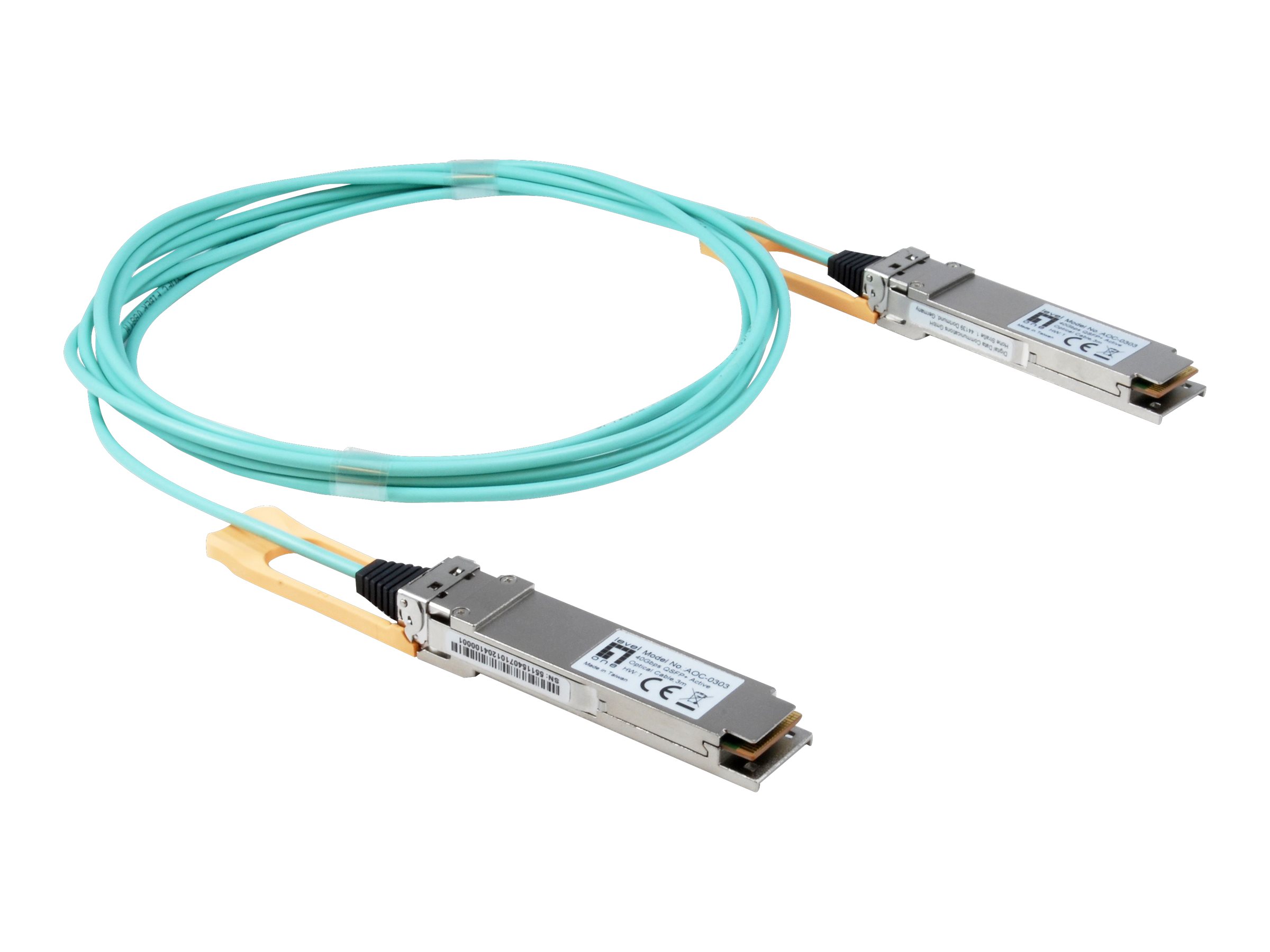 LevelOne 100GBase-AOC Direktanschlusskabel - QSFP28 zu SFP28 - 3 m - Glasfaser - IEEE 802.3bm - Acti