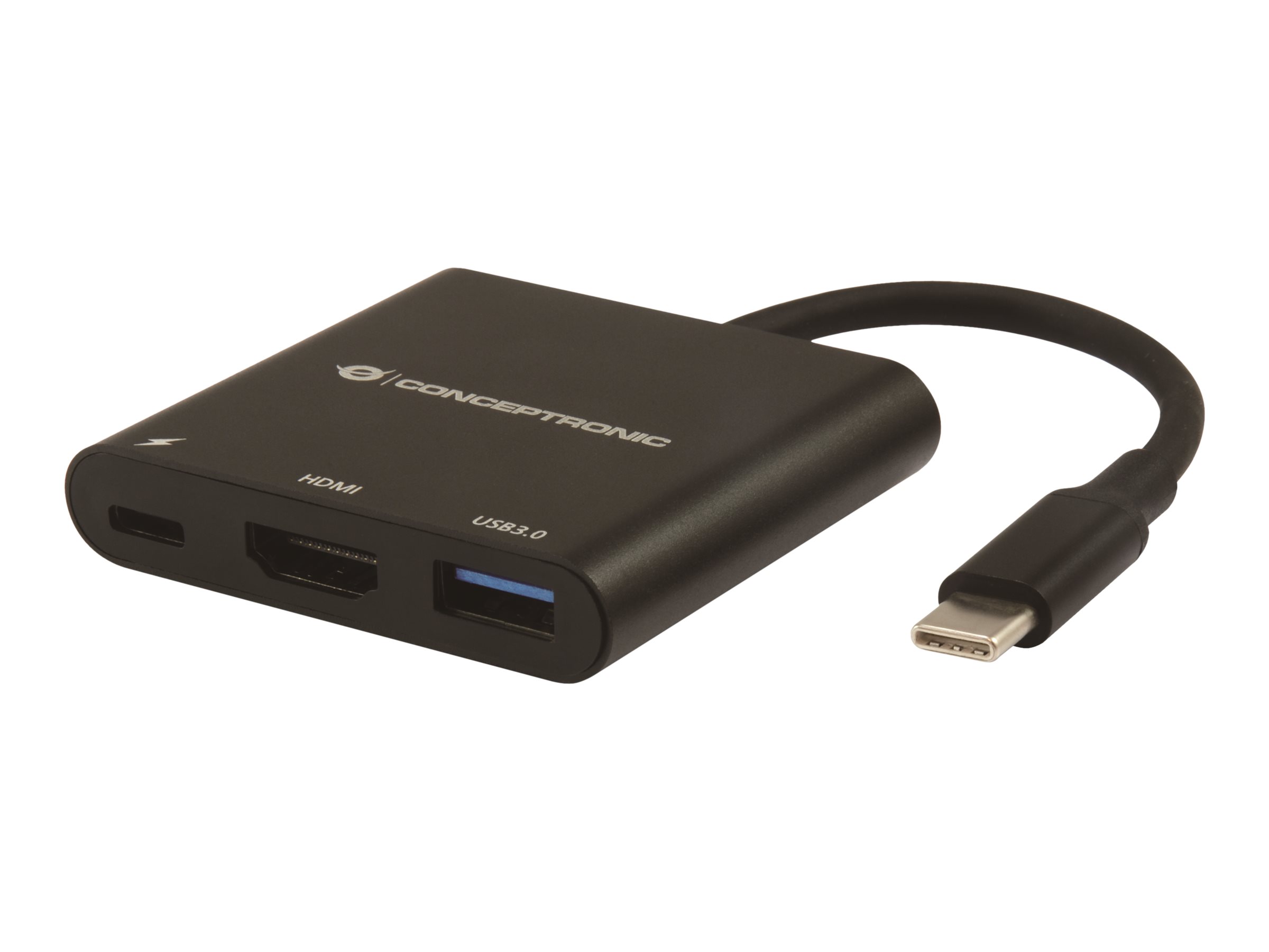 Conceptronic Videoadapter - USB-C männlich zu HDMI, USB Typ A, USB-C weiblich