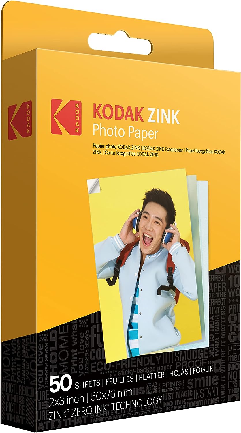 Kodak Zink - Klebstoff - 50 x 76 mm 50 Blatt Fotopapier