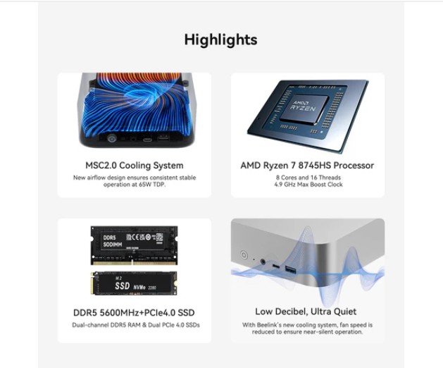 BL_SER8_8745HS_24G_1TB_Frost_Silver  Beelink SER8 Mini PC , AMD Ryz Etree Shop Deutschland online 2