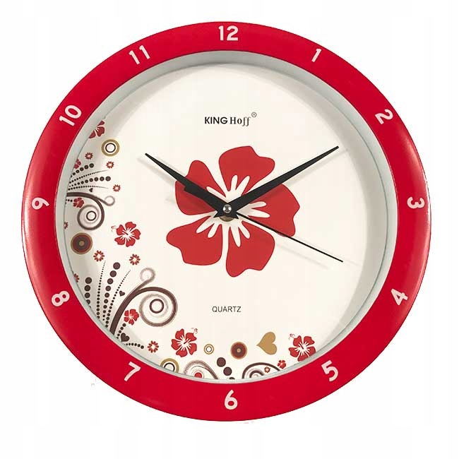 Kinghoff Wanduhr mit Blumenmuster