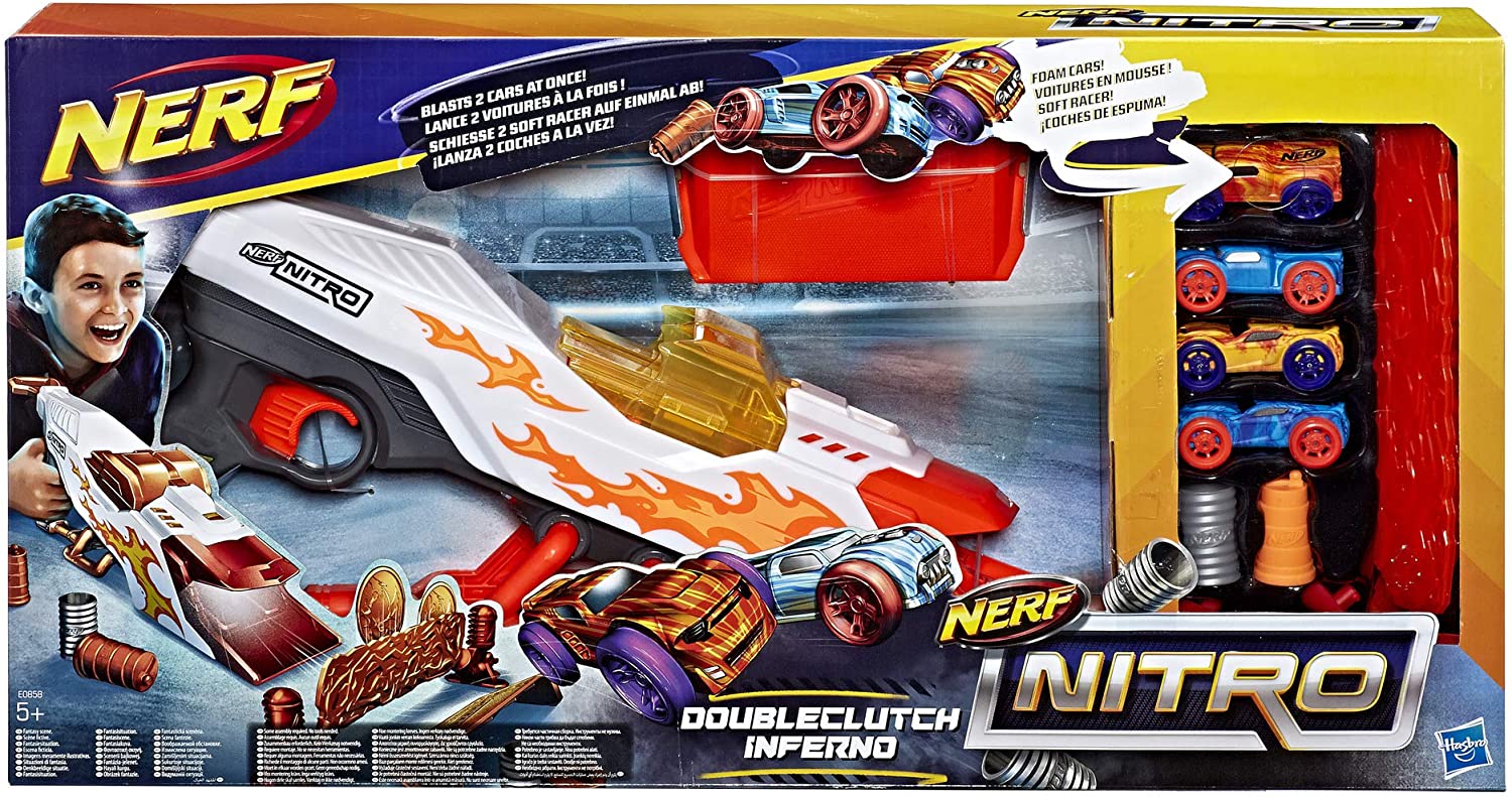 Hasbro Nerf Nitro E0858EU4 Doubleclutch Inferno, Fahrzeugblasterset