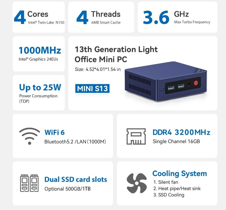 BL_MINI_S13_N150_16G_1TB_Navy_Blue  Beelink MINI S13 Mini PC ,Inte Etree Shop Deutschland online 1