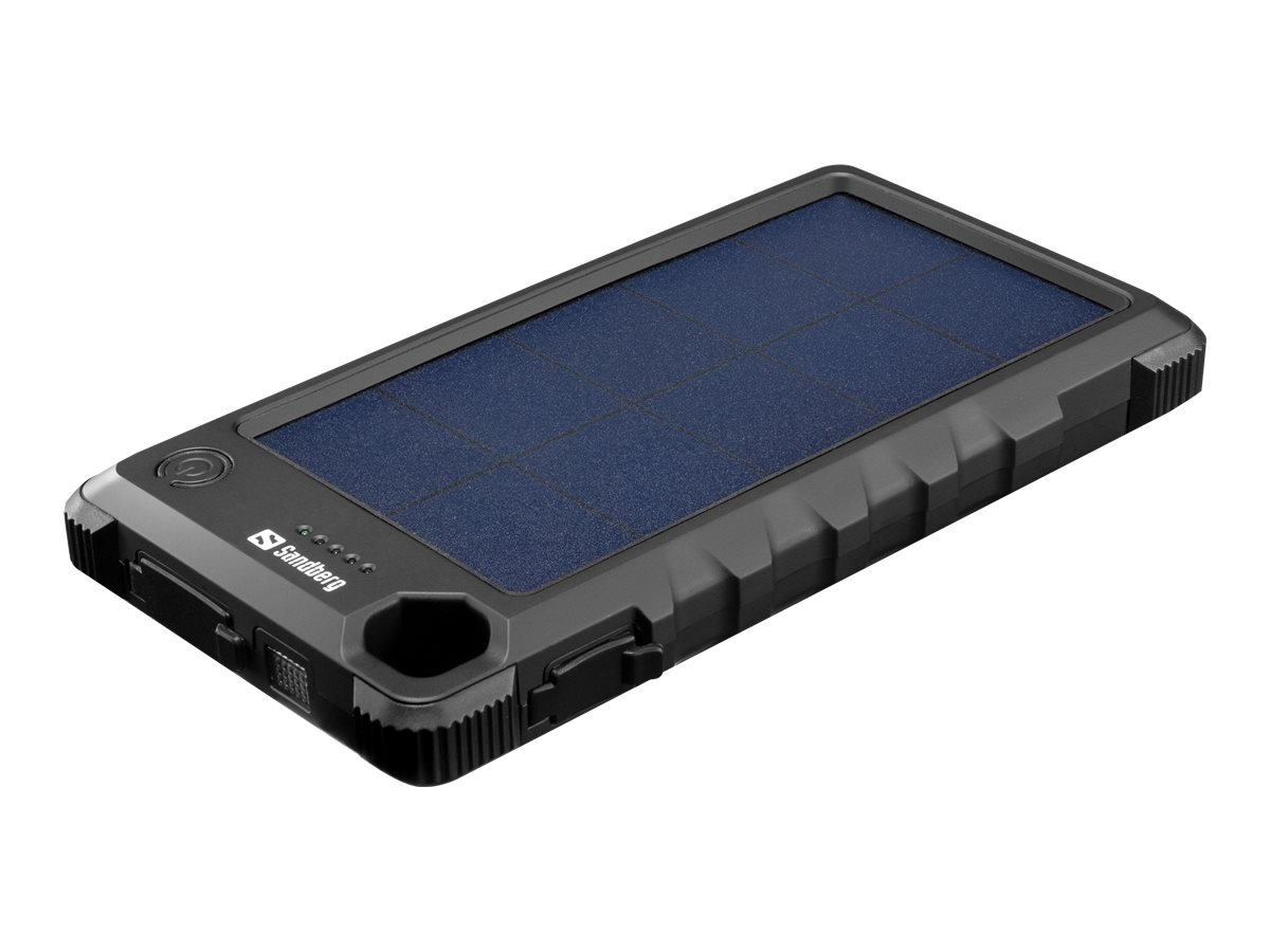 SANDBERG Outdoor Solar Powerbank 10000 - Solar-Powerbank - 10000 mAh - 37 Wh - 3 A (USB, 24 pin USB-