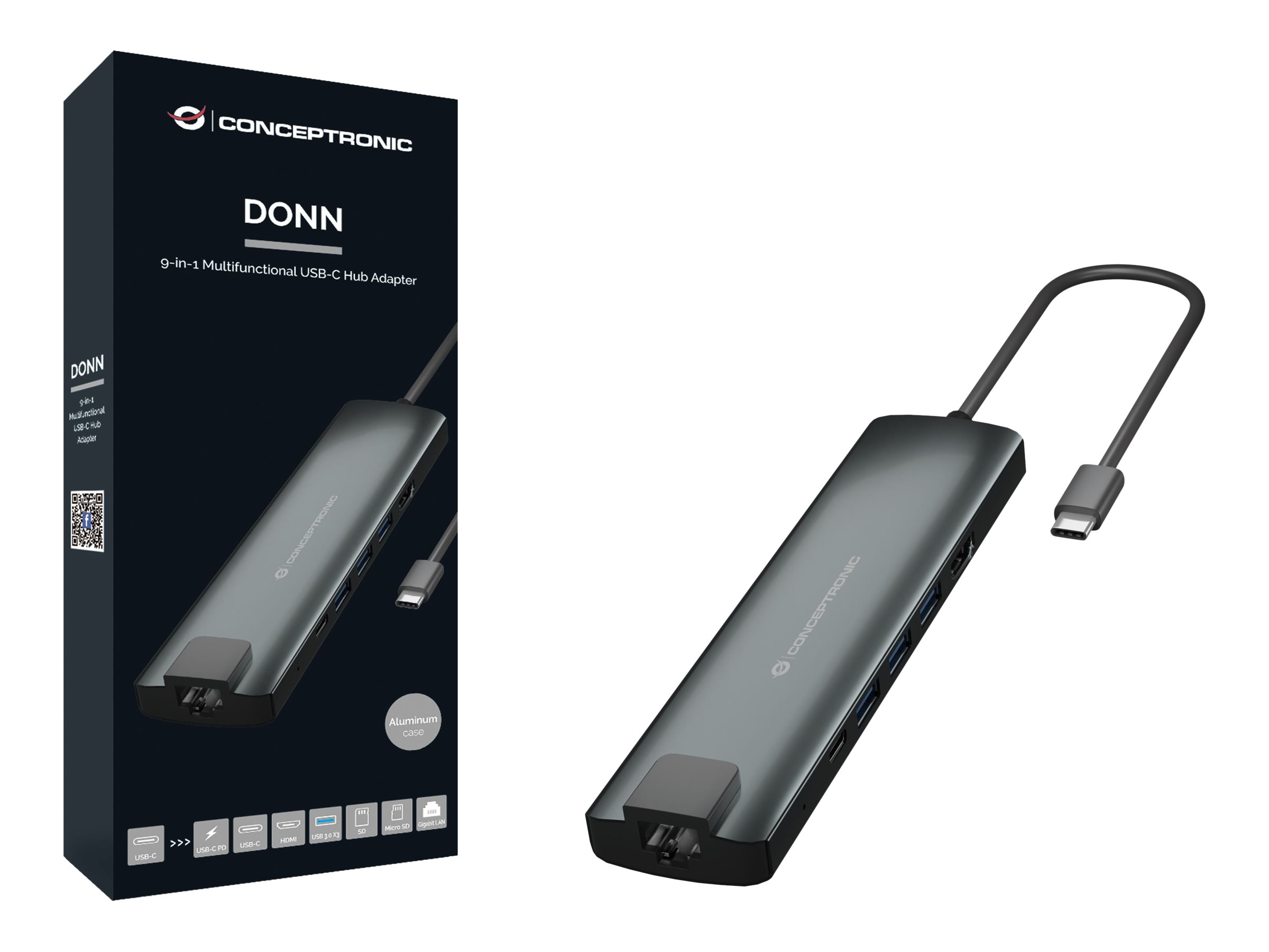 Conceptronic DONN06G - Dockingstation - USB-C 3.1 Gen 1