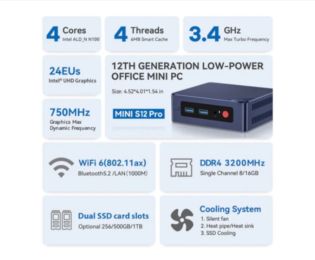 BL_MINI_S12PRO_N100_16G_500G_Navy_Blue  Beelink MINI S12 PRO Mini PC , Etree Shop Deutschland online 3
