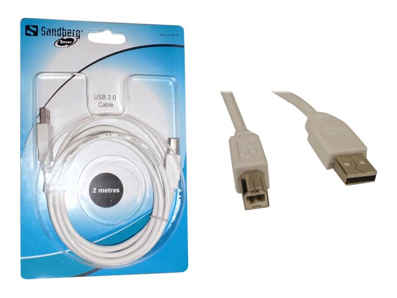 SANDBERG SAVER - USB-Kabel - USB (M) zu USB Typ B (M)