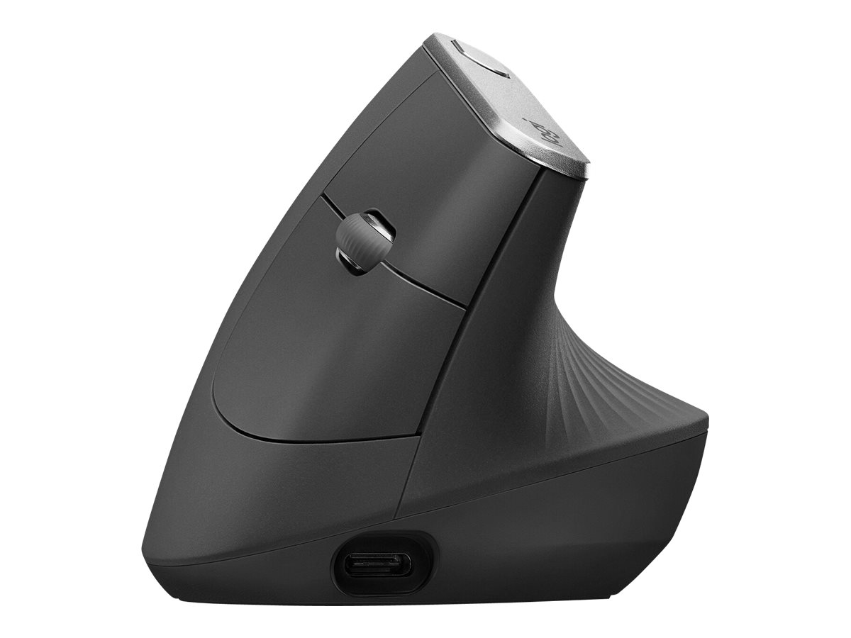 Logitech MX Vertical - Vertikale Maus - ergonomisch - optisch - 6 Tasten - kabellos, kabelgebunden -