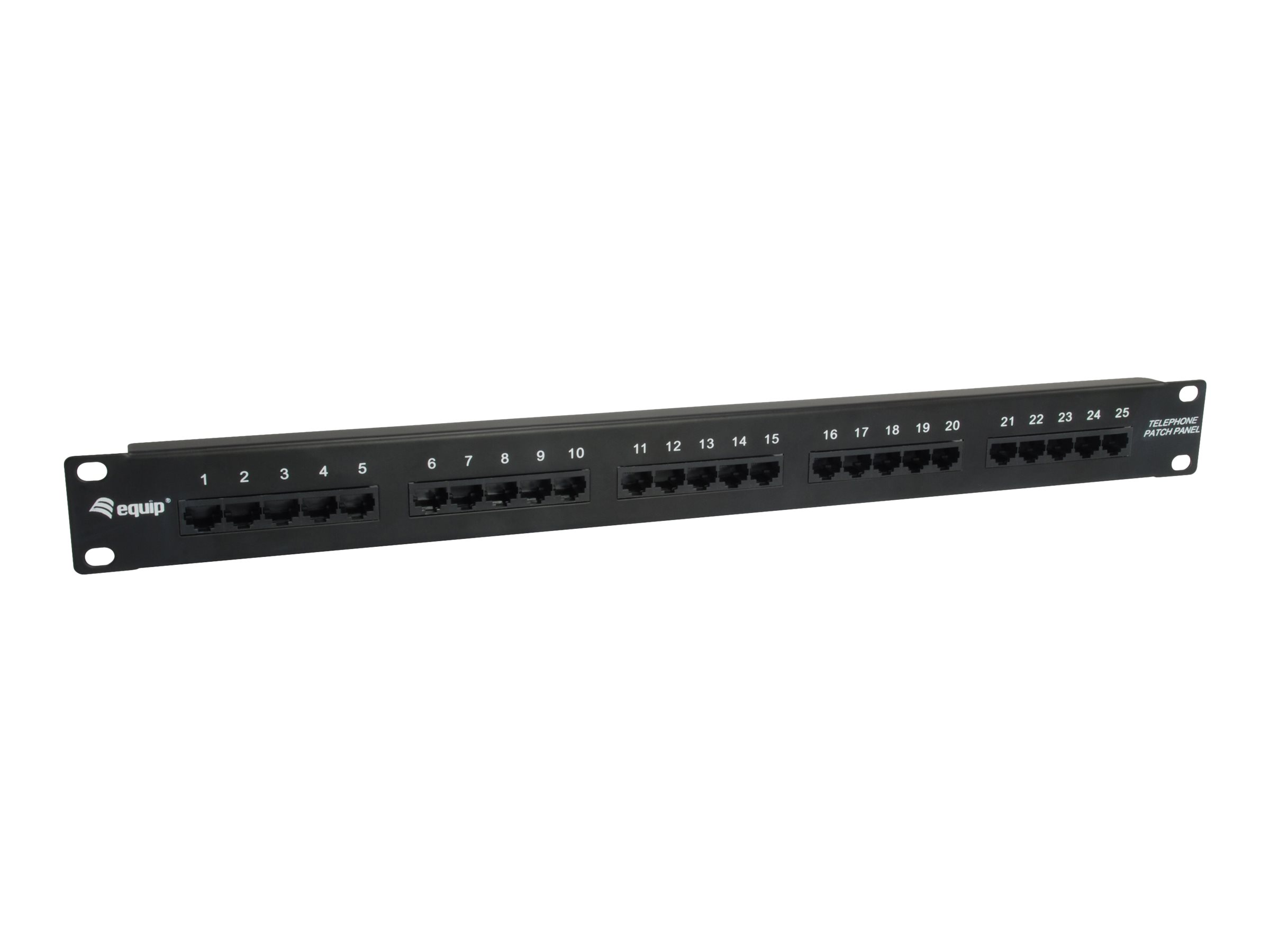 Equip Pro ISDN - Patch Panel - CAT 3 - RJ-45 X 25 - Schwarz - 1U - 48.3 cm (19 in)